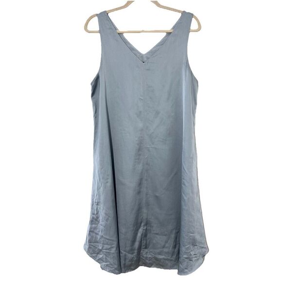 Eileen Fisher Dress Size M Silk Gray V Neck Sleeveless Flowy Summer Vacation - Picture 1 of 7